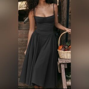 Cinched Waist Spaghetti Strap Dress